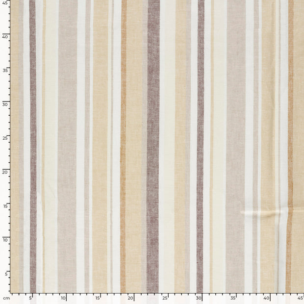 Linen fabric Stripes Beige