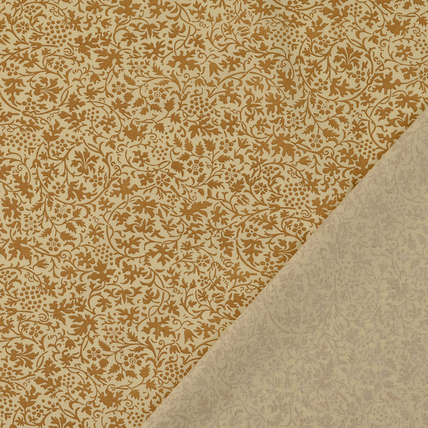 Katoen Poplin stof Beige bedrukt 