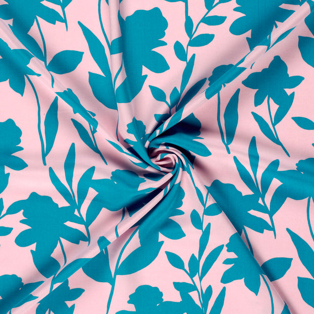 Popeline de Viscose tissu Vert Citron imprimé 