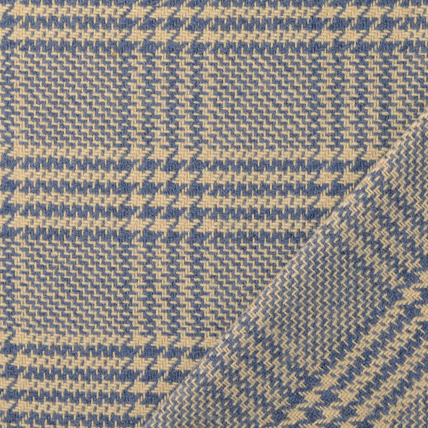 Wool Boucle fabric Cobalt yarn dyed 