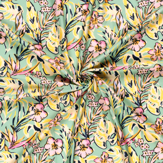 Swimwear Jersey UPF50 Recycled tissu Jaune imprimé numérique 