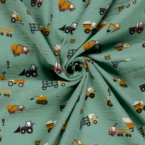 Muslin fabric Indigo printed 