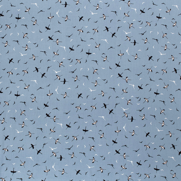 Bamboe Poplin stof Indigo mat 