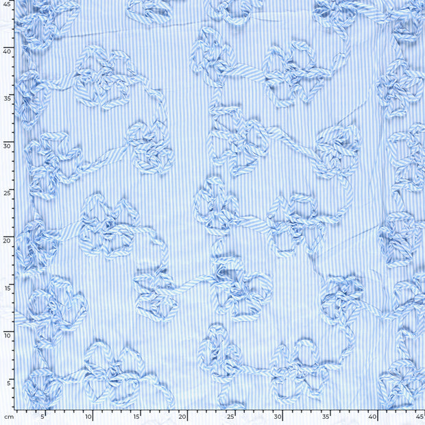 Popeline de Coton tissu rayures Bleu clair