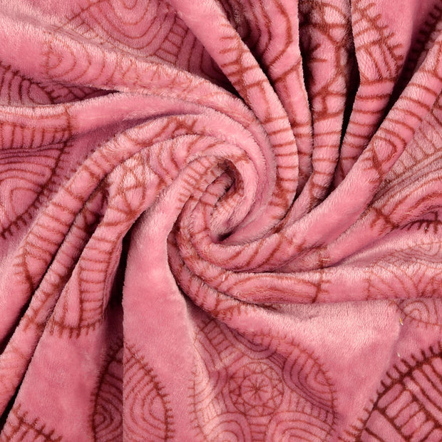 Polaire tissu Marron imprimé 