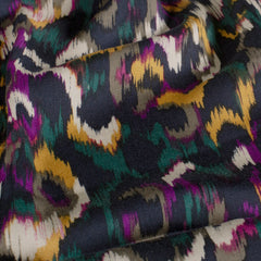 Viscose Satijn bedrukt Abstract Paars