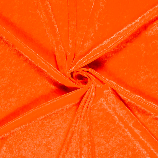 Velours stof Oranje crushed 