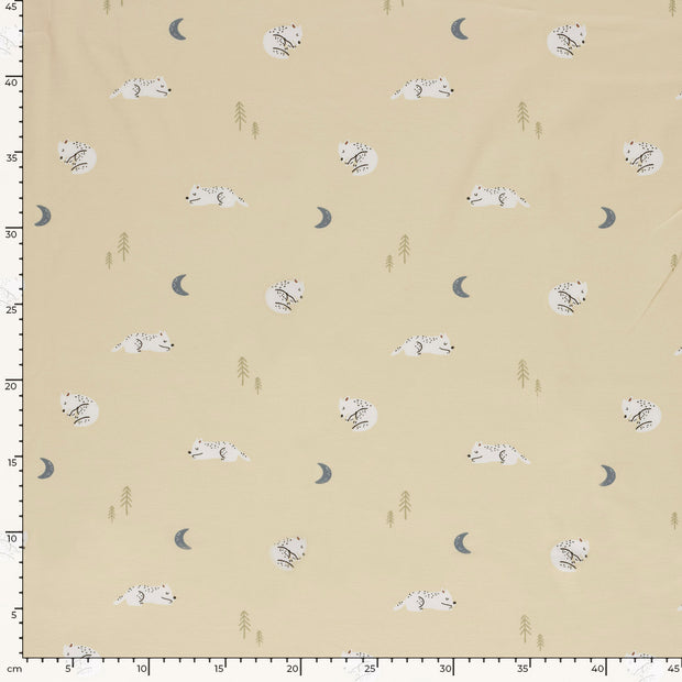 Jersey fabric Animals Beige