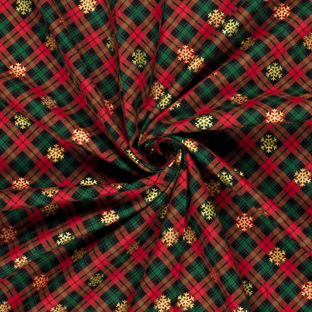 Flanel stof Rood foliedruk 