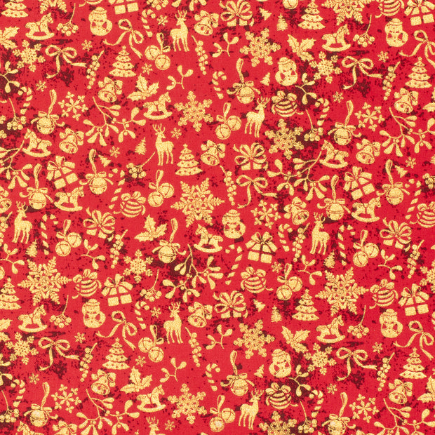 Baumwolle Popeline fabrik Ornamente Rot
