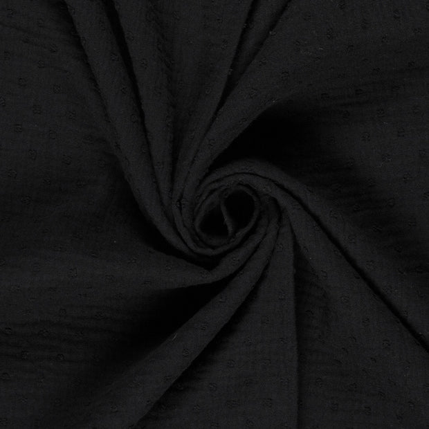 Musselin fabrik Punkte Schwarz