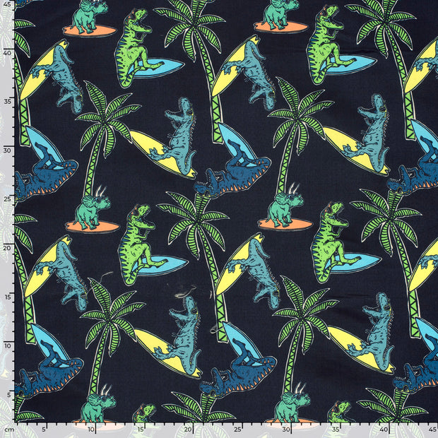 Swimshort water repellent recycled fabric Dinosaurs Navy