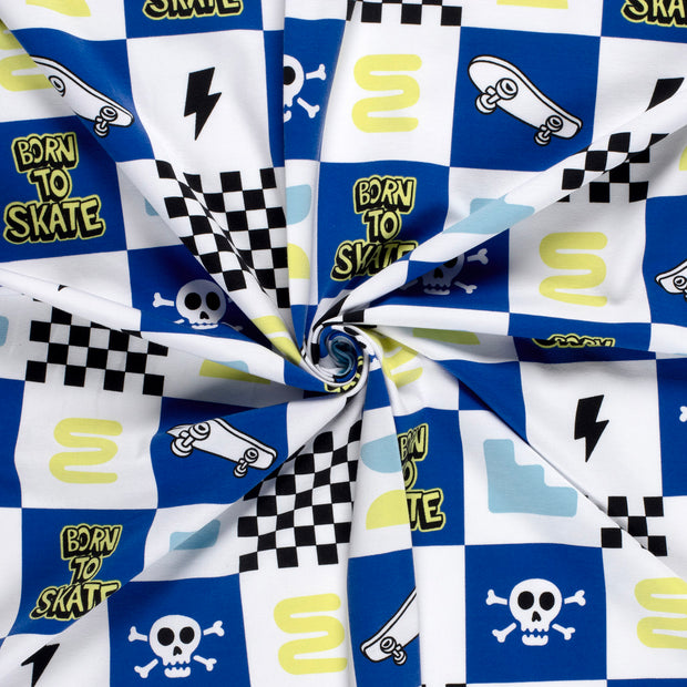 Cotton Jersey fabric White printed 