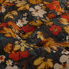 Viscose Nylon Ottoman estampado Flores Ladrillo