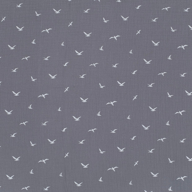 Muslin fabric Grey matte 