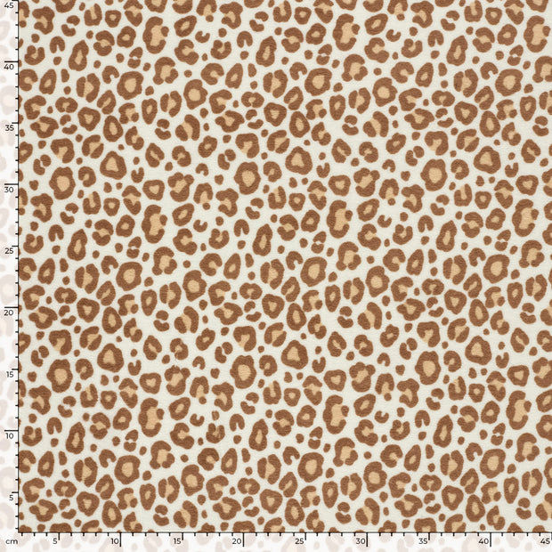 Rizo Stretch tela Leopardos Blanco roto