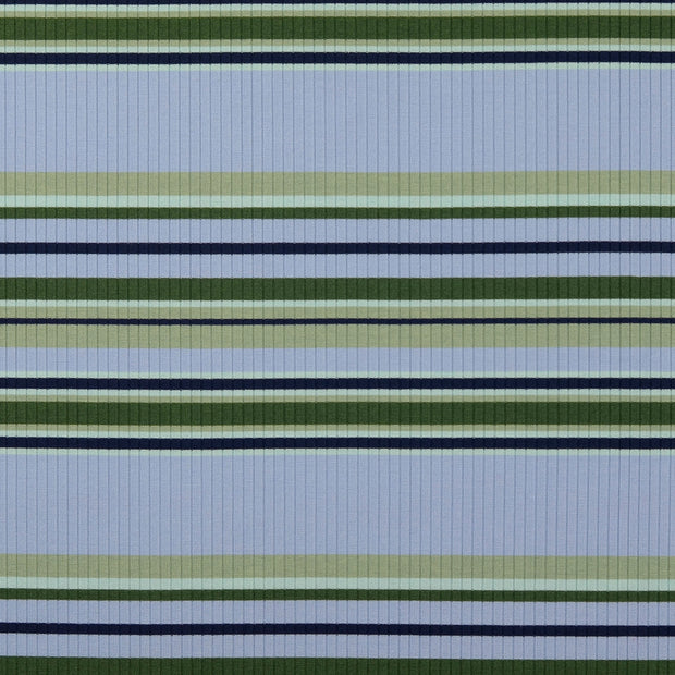 Heavy Knit fabric Stripes Baby Blue