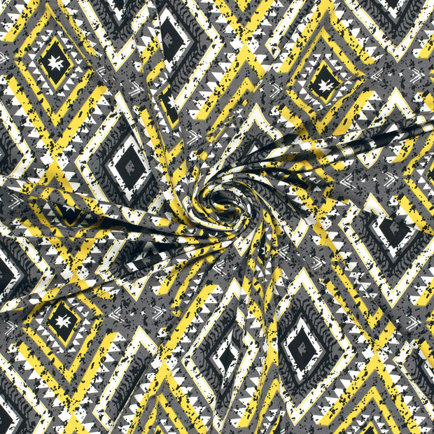 Viscosa Jersey tela Gris estampado 