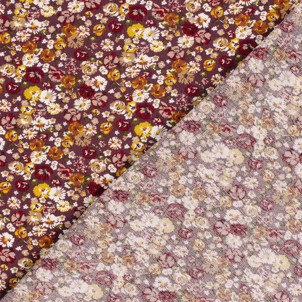 Viscose Nylon Ottoman fabric Flowers printed 