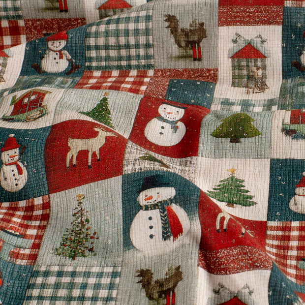 Algodón Popelina tela Navidad Blanco roto