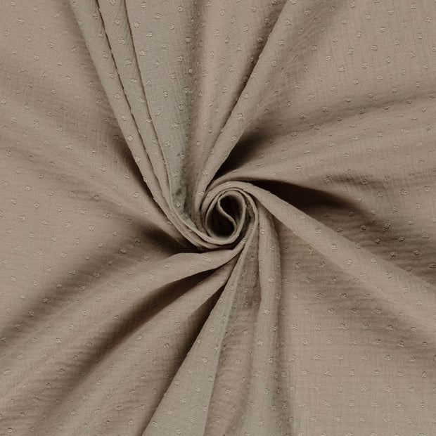 Double gaze tissu Beige dobby 