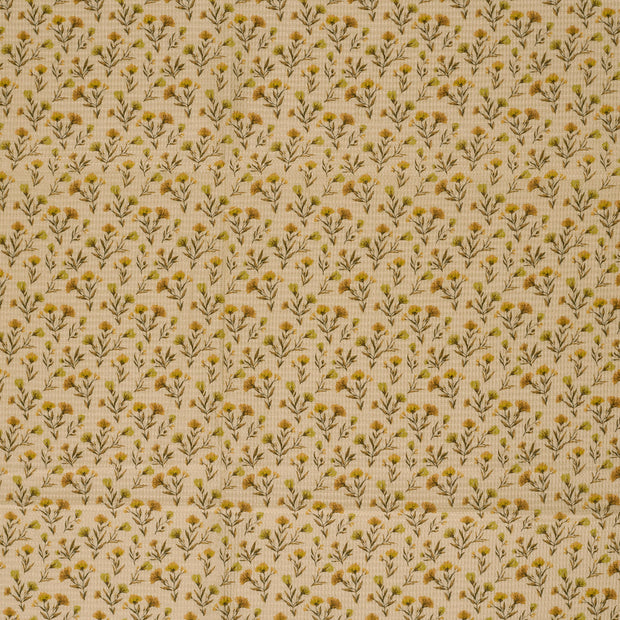 Waffle piqué fabric Oker matte 