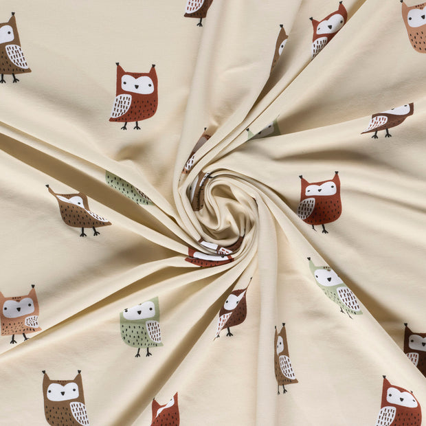 French Terry fabric Beige printed 
