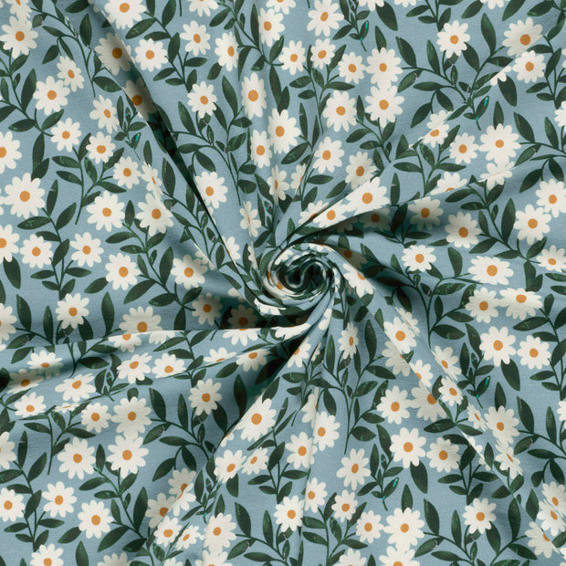 French Terry fabric Ice Blue digital printed 