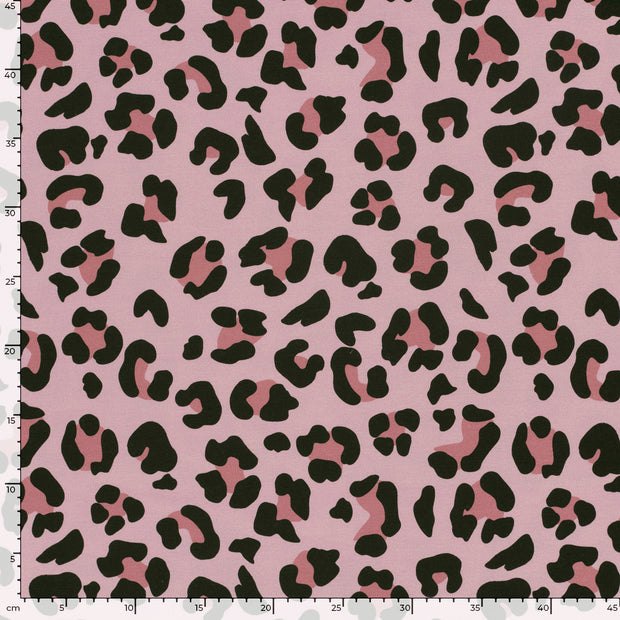 Felpa tela Leopardos Rosa