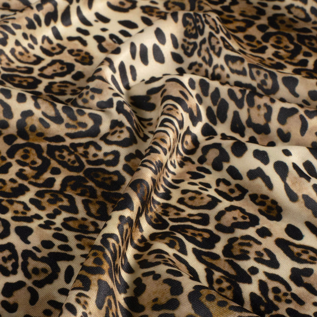 Polyester Jersey fabric Leopards Beige