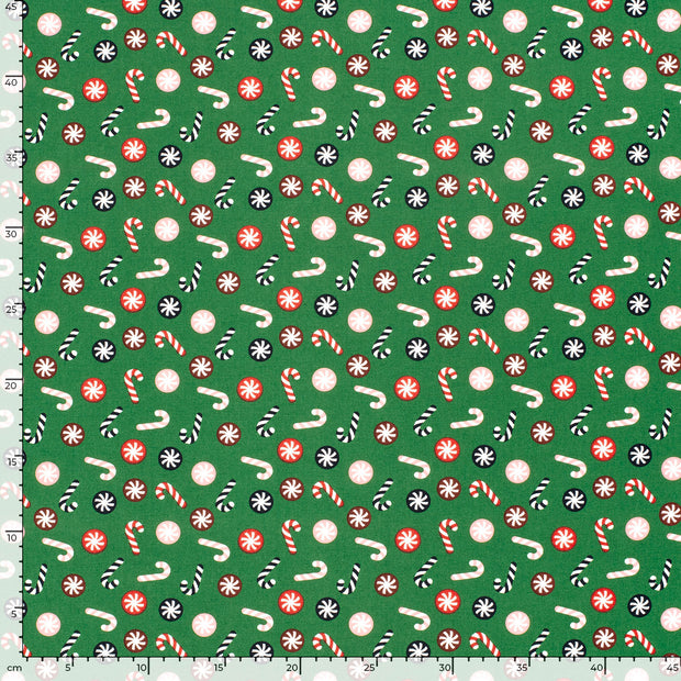 Katoen Poplin stof Kerstmis Groen