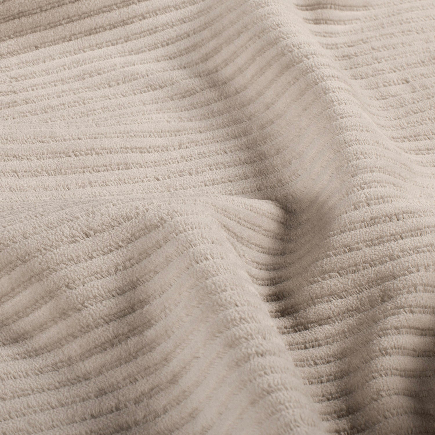Beige Rib Velour Nicky Velours Rib fabric Unicolour Beige | Wholesale fabrics ...