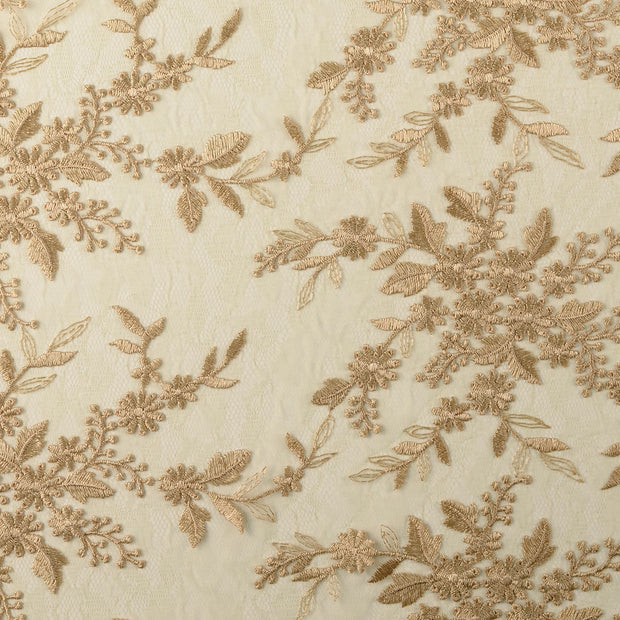 Lace fabric Flowers Gold