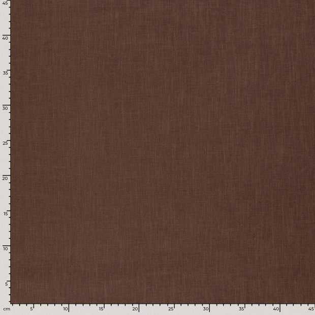 Linen fabric Unicolour Brown