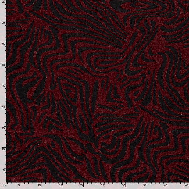 Jacquard fabric Abstract Dark Red