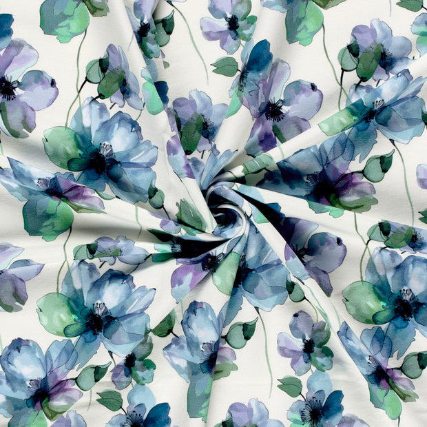French Terry GOTS organic fabric Off White digital printed 