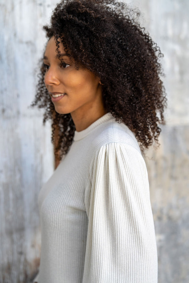 Rib Jersey tissu Unicolore Blanc cassé