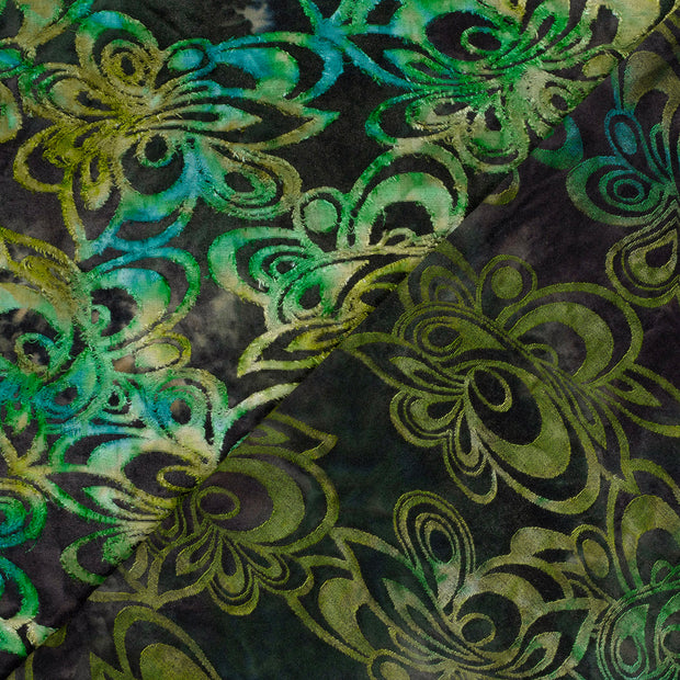 Dévoré Jacquard tissu fleurs imprimé 