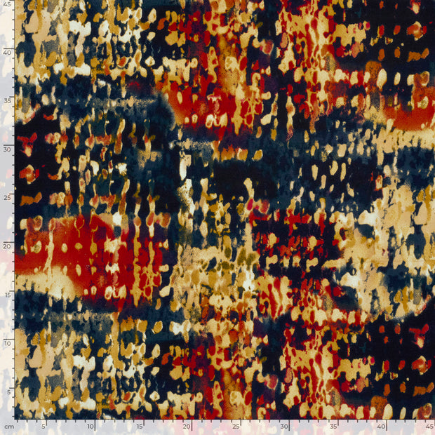 Viscose Vortex Jerséis tela Abstracto Rojo