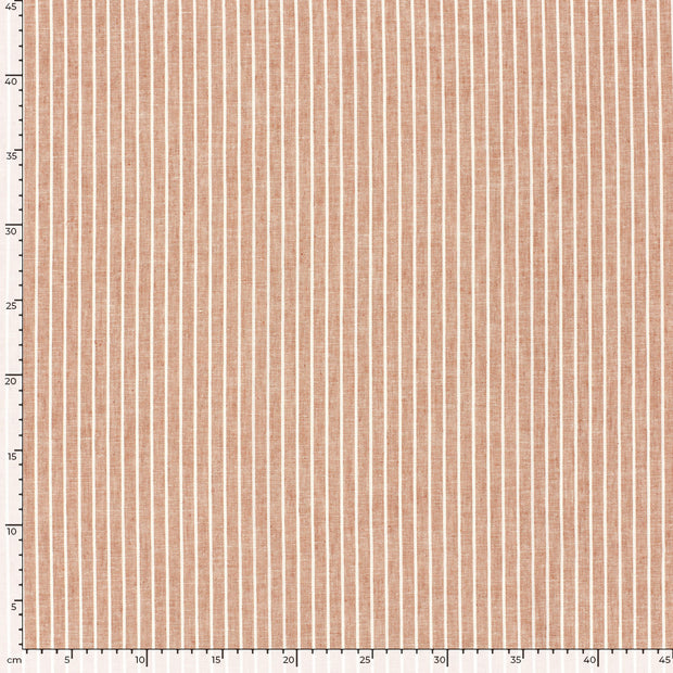 Chambré tissu rayures Brique