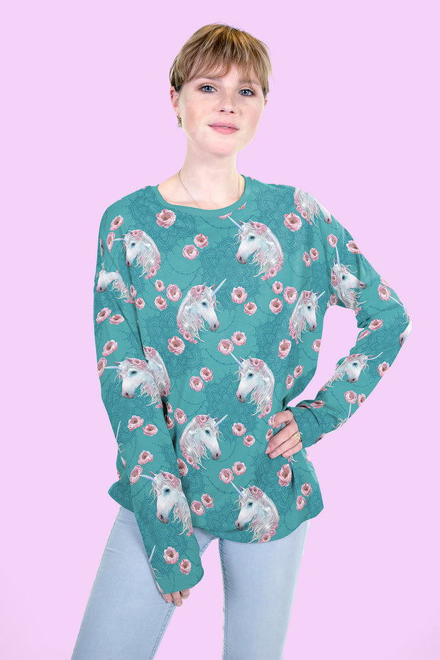 French Terry fabric Dark Mint matte 
