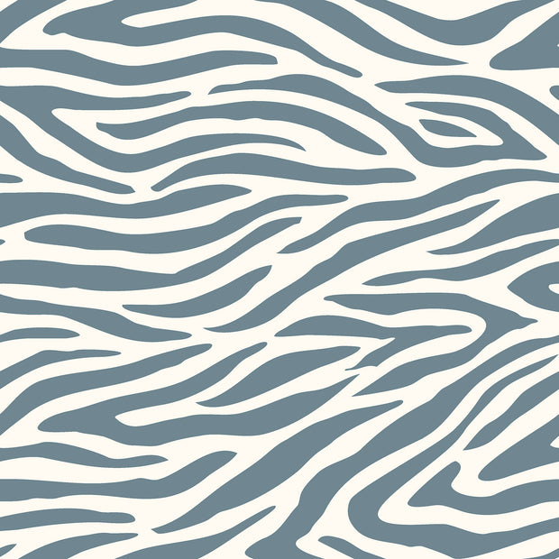 Terry Crepe fabric Zebras Indigo