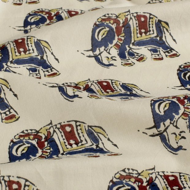 Voile fabrik Elefanten Beige
