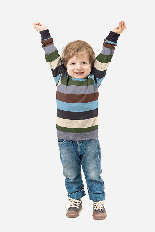 French Terry stof Strepen Babyblauw