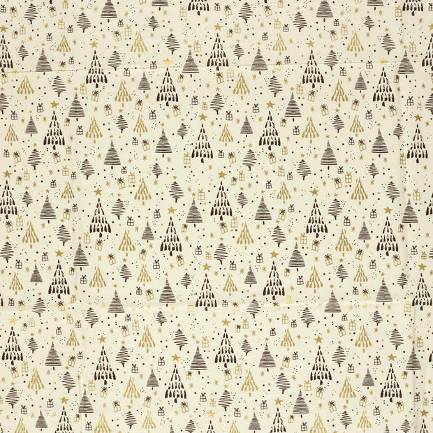 Popeline de Coton tissu Blanc cassé 