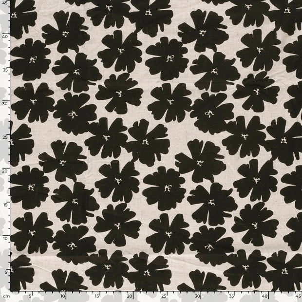  fabric Flowers Black