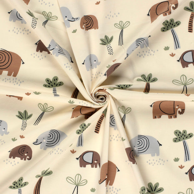Baumwolle Jersey fabrik Beige bedruckt 