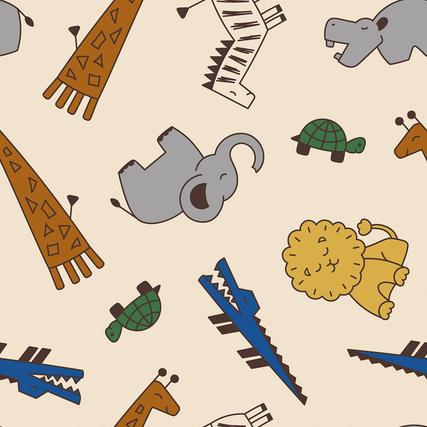 Softshell fabric Animals Beige