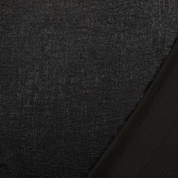 Woven Polyester tela Negro Lurex 