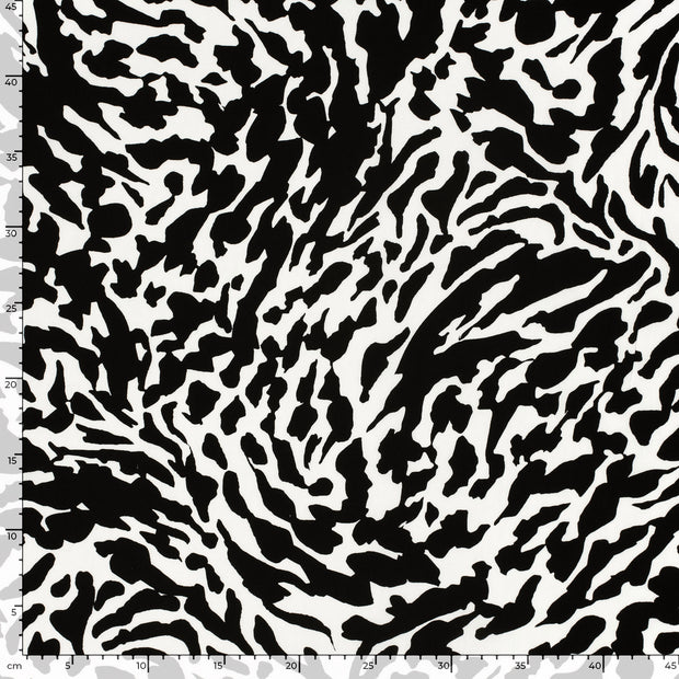 Bamboe Poplin stof Abstract Gebroken wit